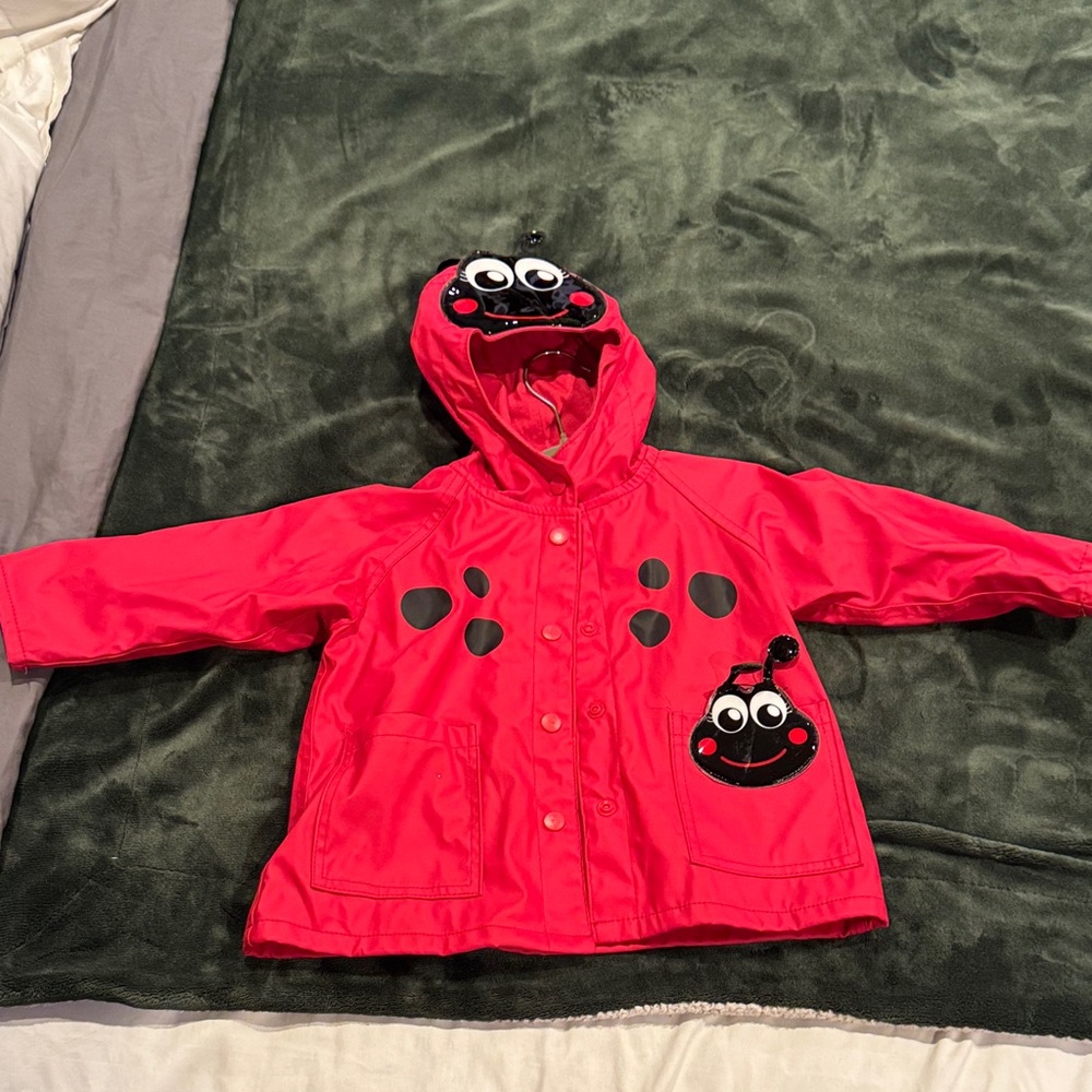Toddler lady bug rain coat